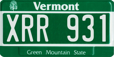 VT license plate XRR931