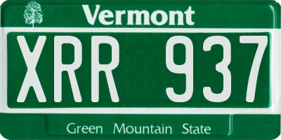 VT license plate XRR937