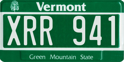 VT license plate XRR941