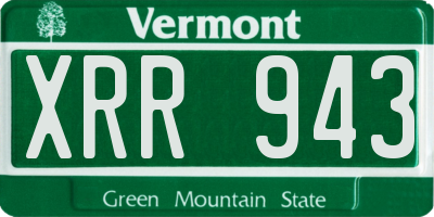 VT license plate XRR943