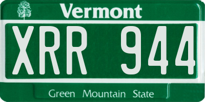 VT license plate XRR944