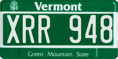 VT license plate XRR948