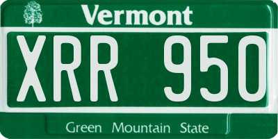 VT license plate XRR950