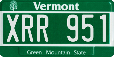 VT license plate XRR951