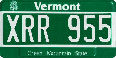 VT license plate XRR955