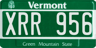 VT license plate XRR956