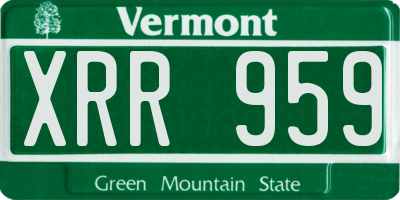 VT license plate XRR959