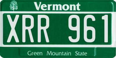 VT license plate XRR961
