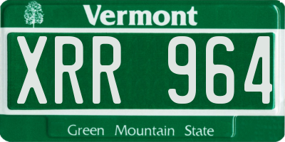 VT license plate XRR964