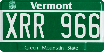VT license plate XRR966