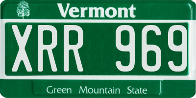 VT license plate XRR969