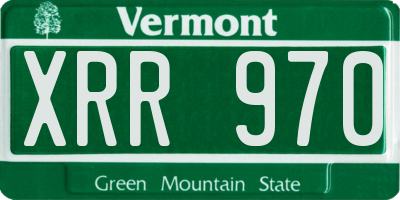 VT license plate XRR970