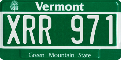 VT license plate XRR971