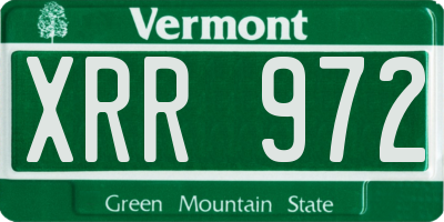 VT license plate XRR972