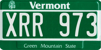 VT license plate XRR973