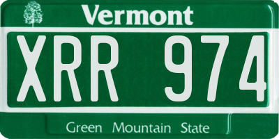 VT license plate XRR974