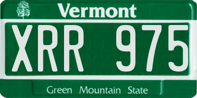 VT license plate XRR975