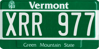 VT license plate XRR977