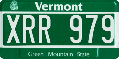 VT license plate XRR979