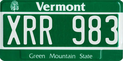 VT license plate XRR983
