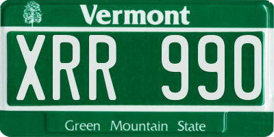 VT license plate XRR990