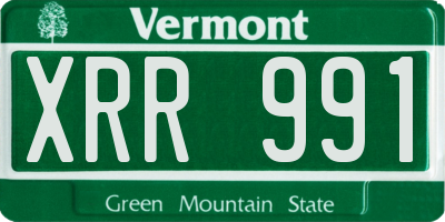 VT license plate XRR991