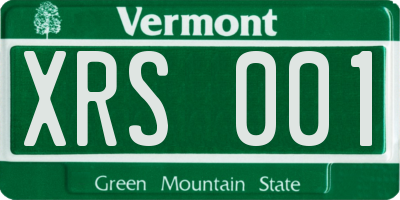 VT license plate XRS001