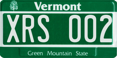 VT license plate XRS002