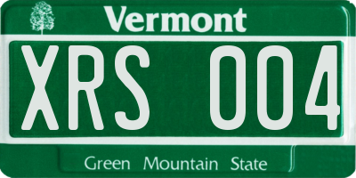 VT license plate XRS004