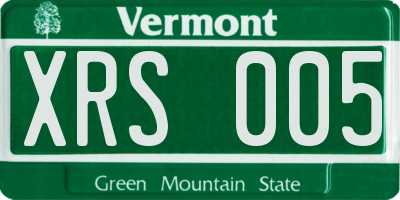 VT license plate XRS005