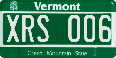 VT license plate XRS006