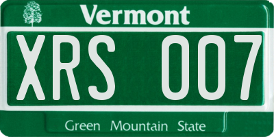 VT license plate XRS007