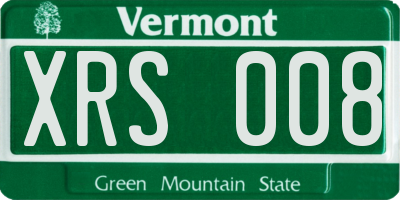 VT license plate XRS008