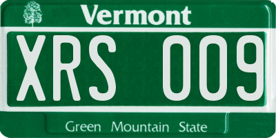 VT license plate XRS009