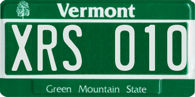 VT license plate XRS010