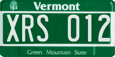 VT license plate XRS012