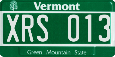 VT license plate XRS013