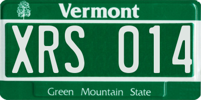 VT license plate XRS014