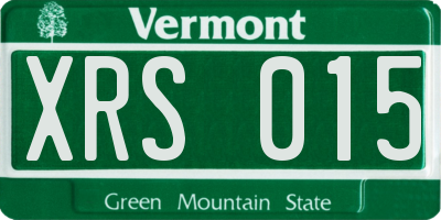VT license plate XRS015