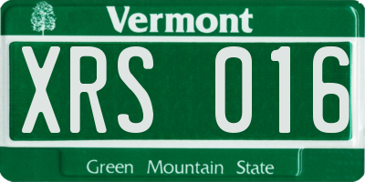 VT license plate XRS016