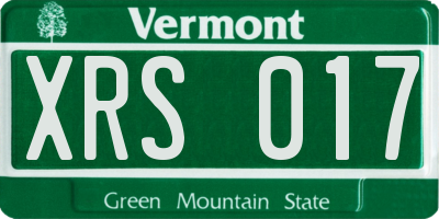 VT license plate XRS017