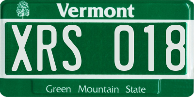 VT license plate XRS018