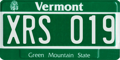 VT license plate XRS019