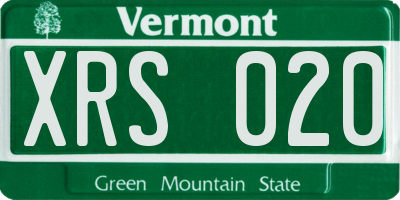 VT license plate XRS020