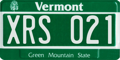 VT license plate XRS021