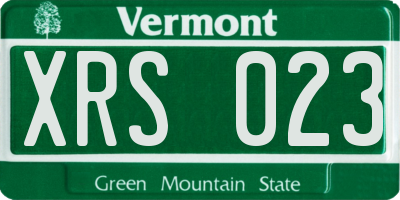 VT license plate XRS023