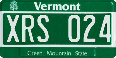VT license plate XRS024