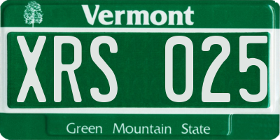 VT license plate XRS025