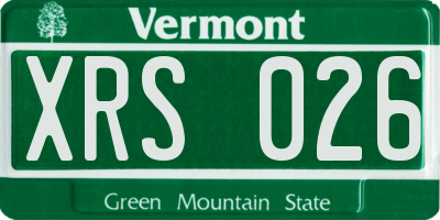 VT license plate XRS026