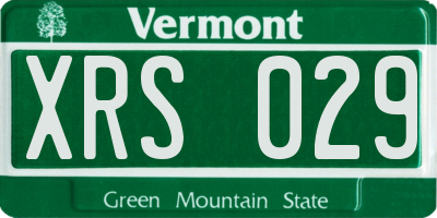 VT license plate XRS029